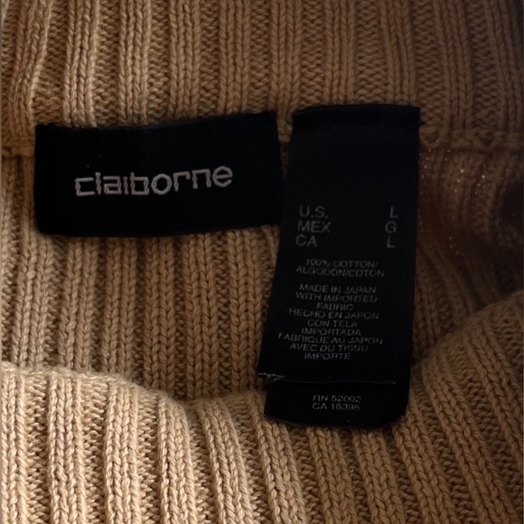 Claiborne | Merino Tan Ribbed Sweater | Mock Neck | Men’s Size Large | NWOT - Picture 7 of 7